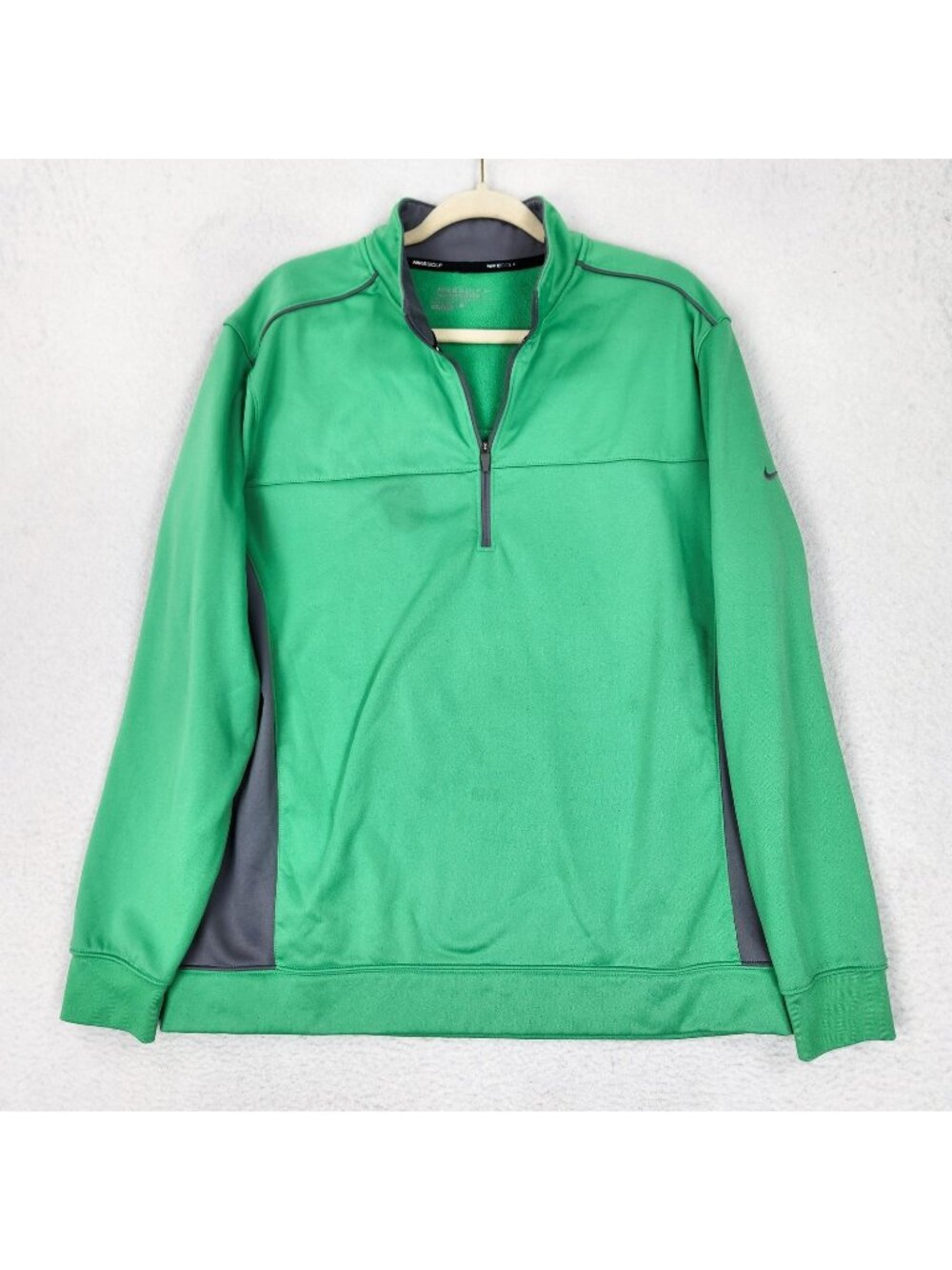 Nike Sweater Mens Large Green Therma-FIT 1/4 Zip Tour Performance Golf Pullover